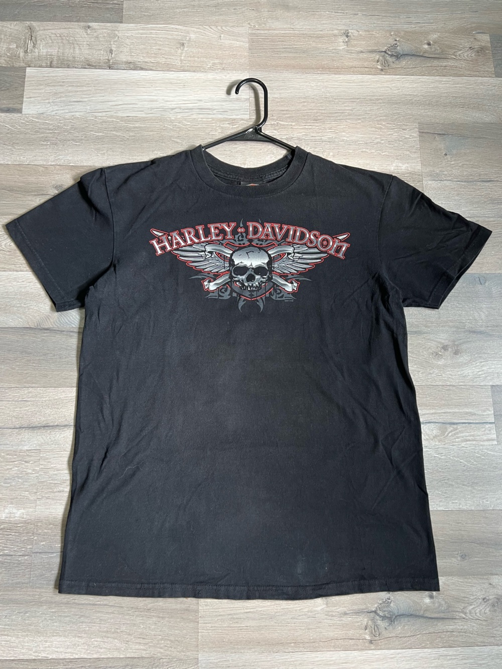 Harley Davidson Shirt Men’s Large Longhorn Skull Grand Prairie Texas Black 2011